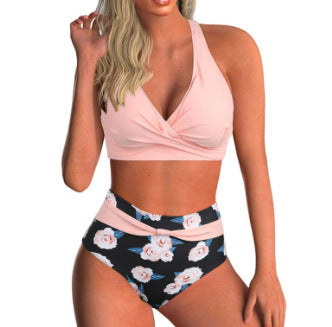 Damen Hoch geschnittenes Bikini-Set mit kreativem Schnitt Echo Archiv