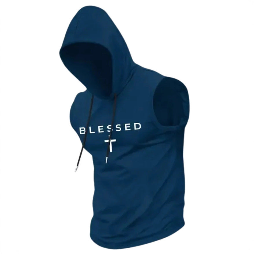 Herren nan ärmelloses Kapuzen-Sweatshirt mit Slogandruck und athletischer Passform Echo Archiv