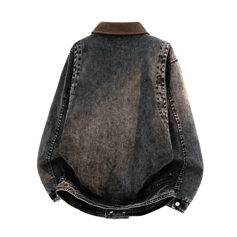 Herren Lässige Denimjacke mit Cordkragen Echo Archiv