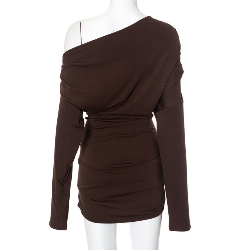 Damen Longsleeve Oberteil mit asymmetrischem Ausschnitt und raffiniertem Drapierungseffekt Echo Archiv
