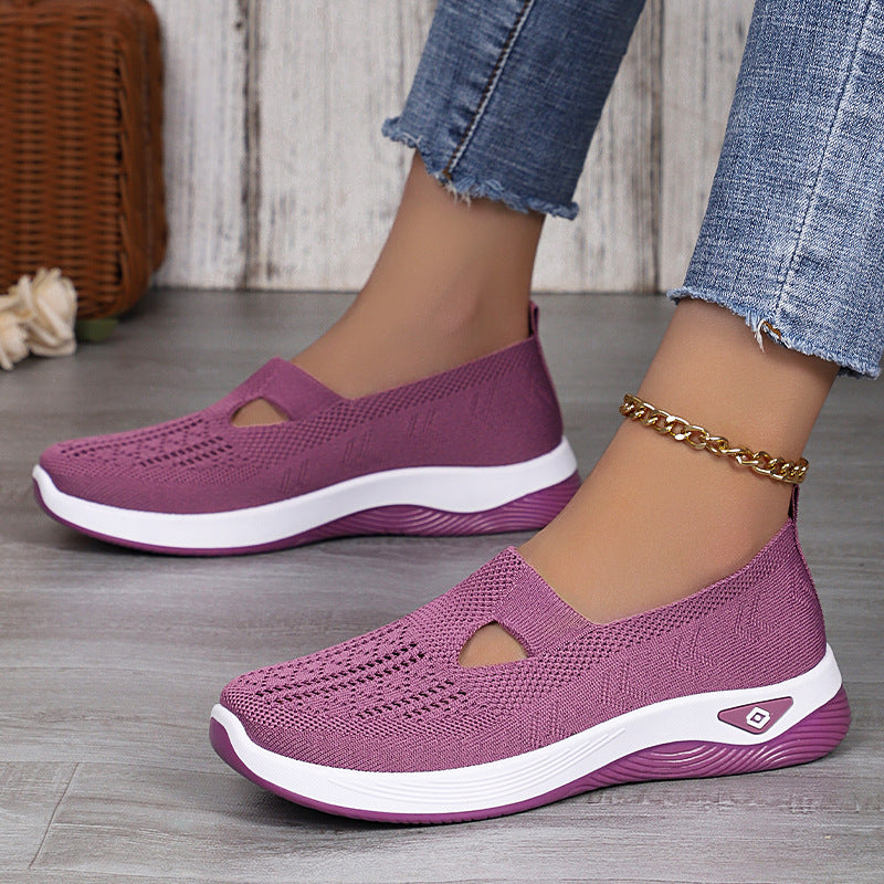 Damen nan leichte atmungsaktive Strickslipper mit Memoryschaum und rutschfester Laufsohle Echo Archiv