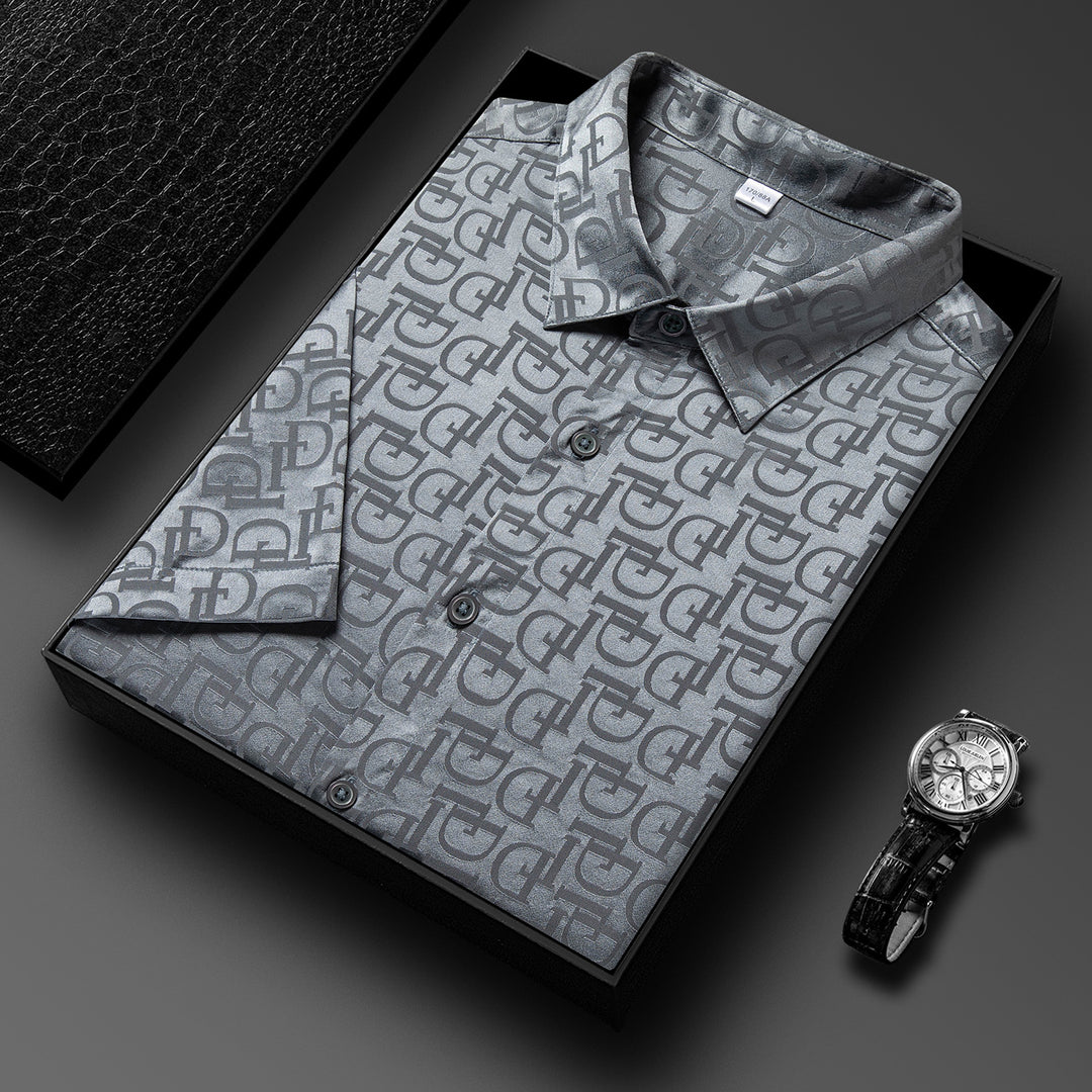 Herren kurzärmliges Hemd mit elegantem Logo-Design Echoarchiv
