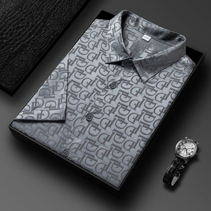 Herren kurzärmliges Hemd mit elegantem Logo-Design Echoarchiv
