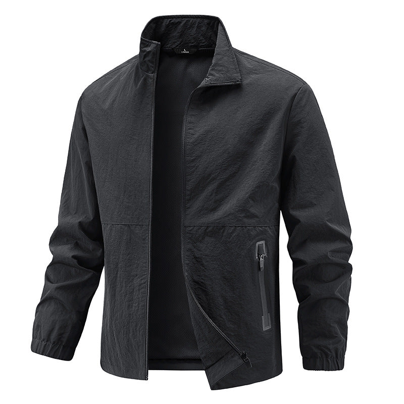 Herren Leichte technische Übergangsjacke mit Stehkragen atmungsaktivem Mesh-Futter und wasserabweisenden Reißverschlusstaschen Echo Archiv