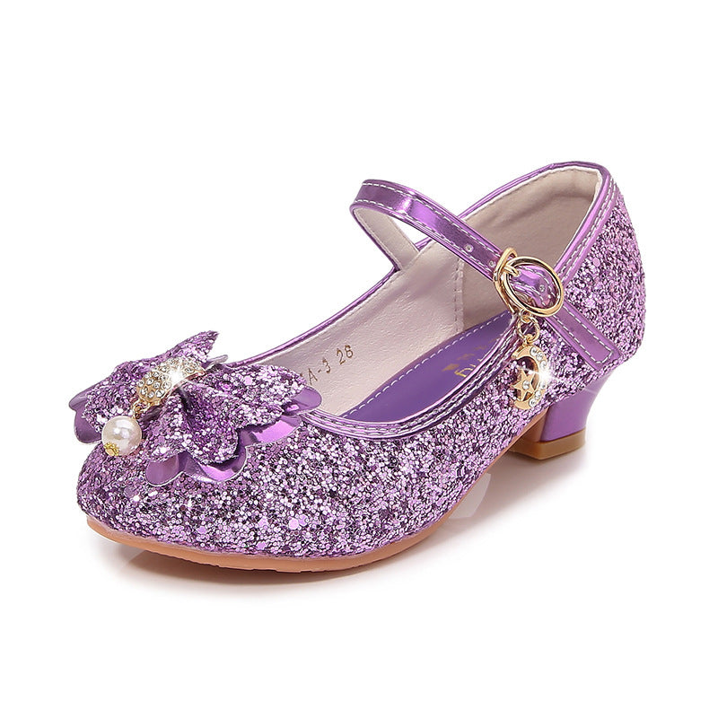 Mädchen Glitzernde Ballerinas mit Schleifenapplikation Echo Archiv
