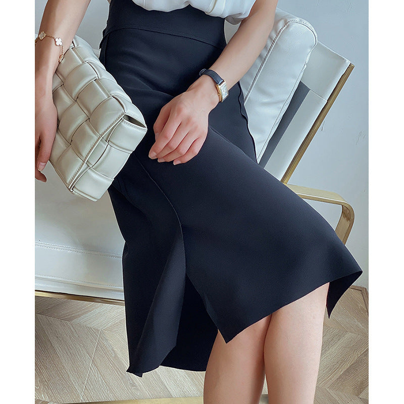 Damen Eleganter Bleistiftrock mit asymmetrischem Saum Echoarchiv
