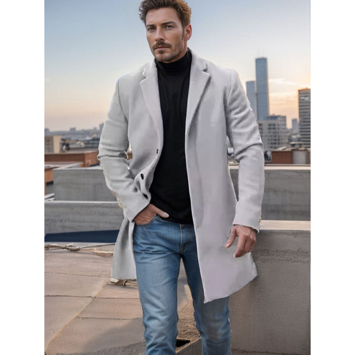 Herren eleganter langer Mantel aus hochwertigem Stoff Echoarchiv