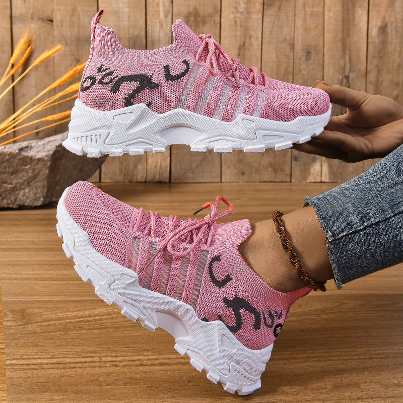 Damen Sportliche Atmungsaktive Sneakers mit elastischem Leisten und rutschfester Sohle Echo Archiv