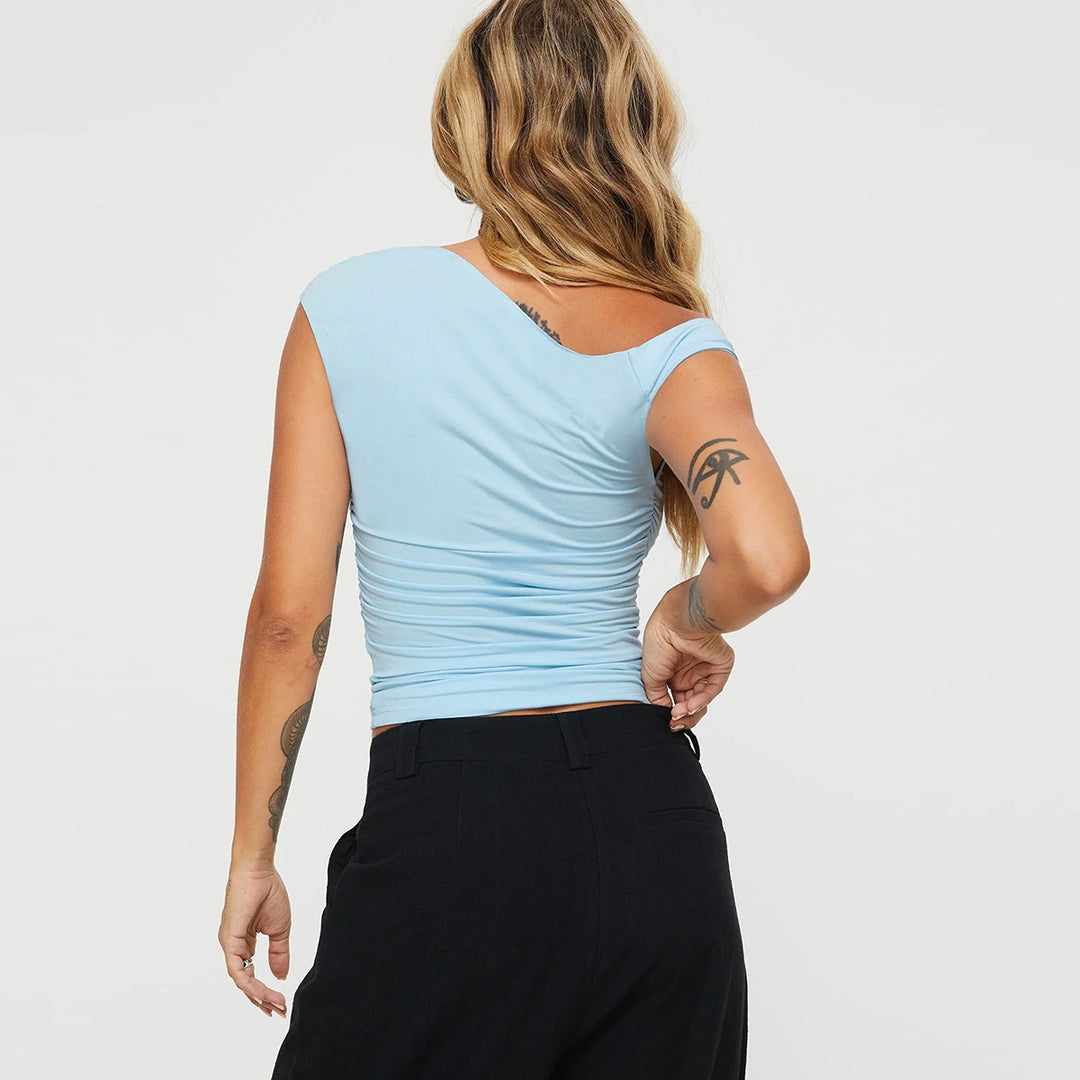 Damen asymmetrisches Oberteil mit schickem Wickeldesign Echo Archiv