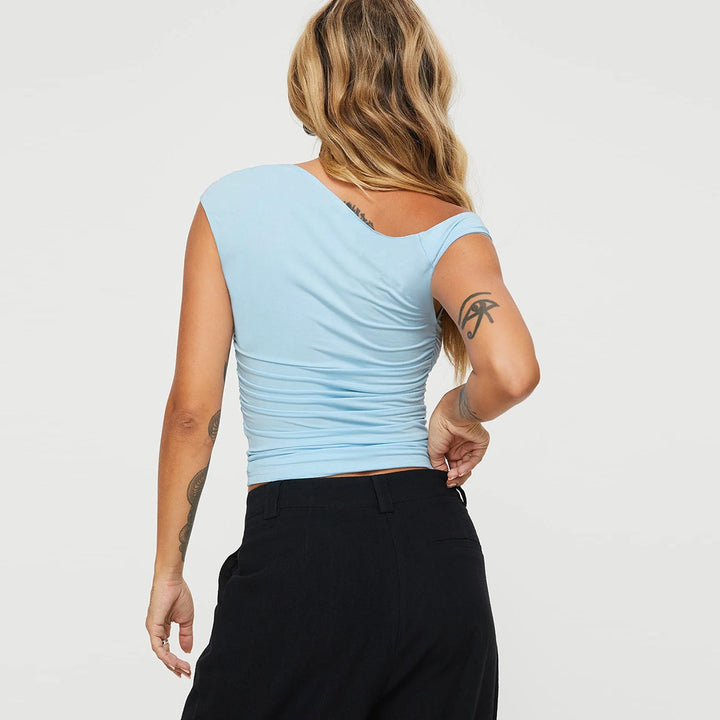 Damen asymmetrisches Oberteil mit schickem Wickeldesign Echo Archiv