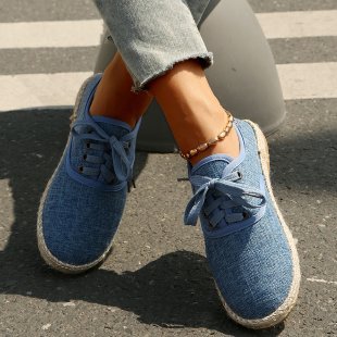 Damen  atmungsaktive Strick-Espadrilles mit geflochtener Jute-Sohle und flexiblem Memory-Fußbett Echo Archiv