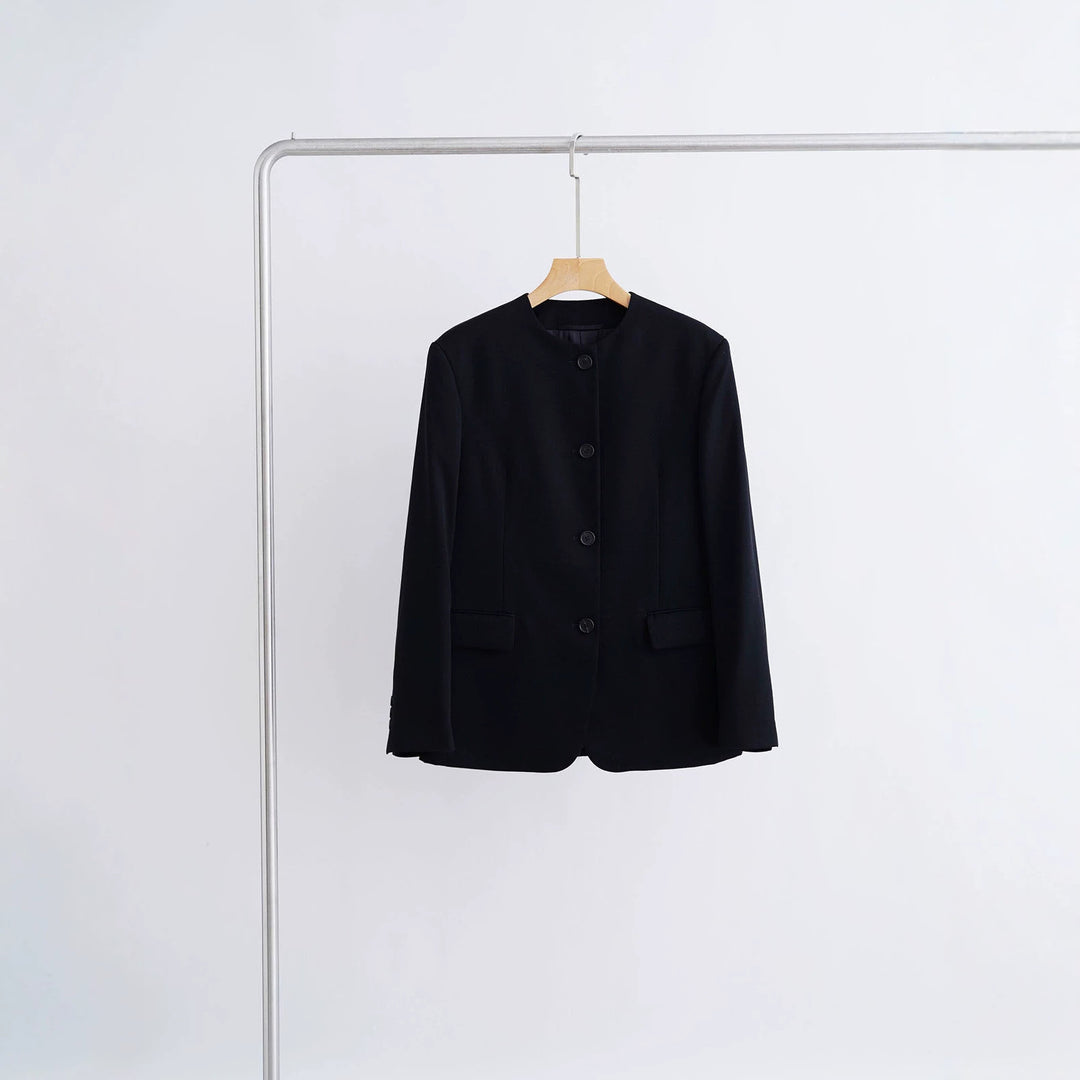 Damen Modischer Blazer mit einfachem Kragen Echoarchiv