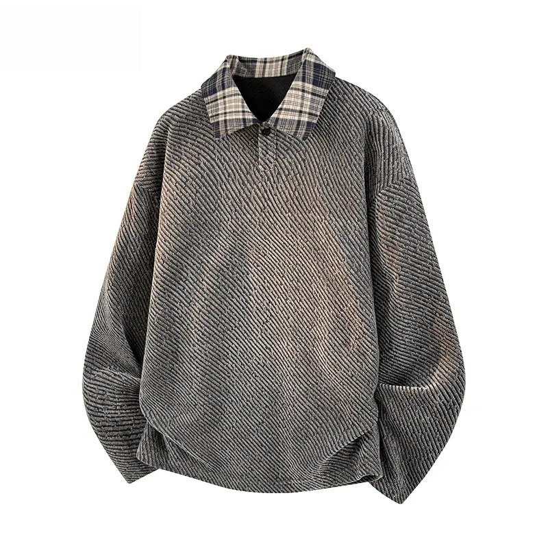 Damen Lässiger Oversize-Hemd-Pullover Echoarchiv
