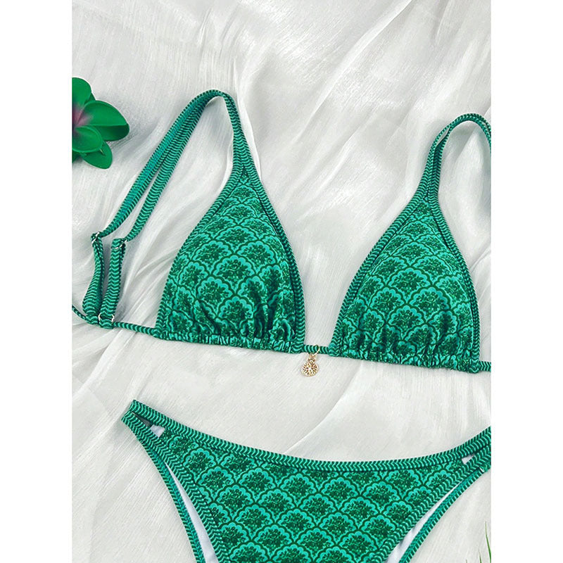 Damen Triangel-Bikini mit verspieltem Muster und eleganten Trägern Echo Archiv
