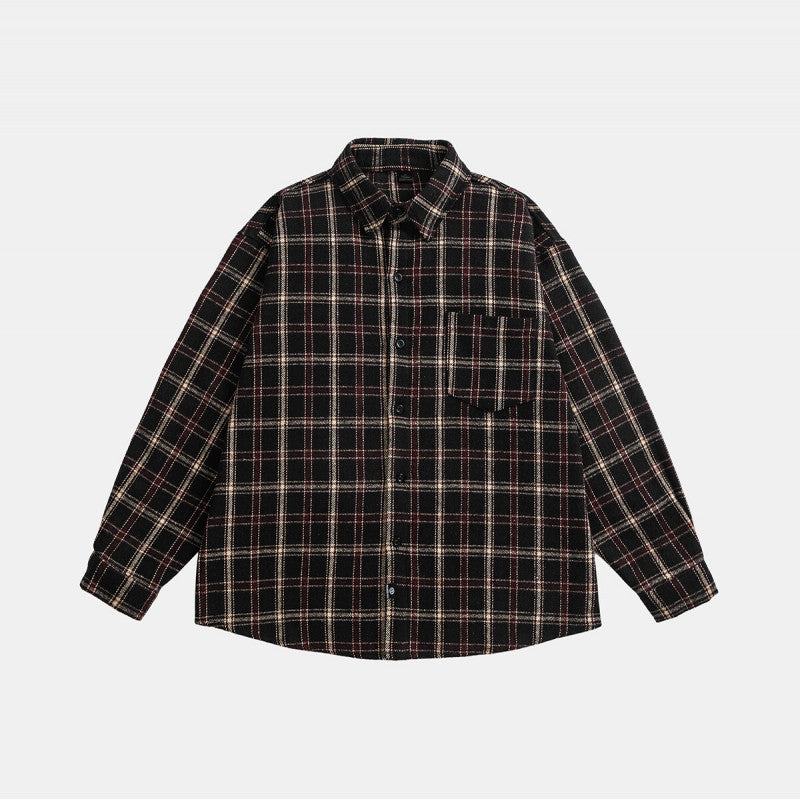 Unisex Oversize Karo-Hemdjacke im Boxy-Cut mit aufgesetzter Brusttasche und Soft-Flanell Echoarchiv