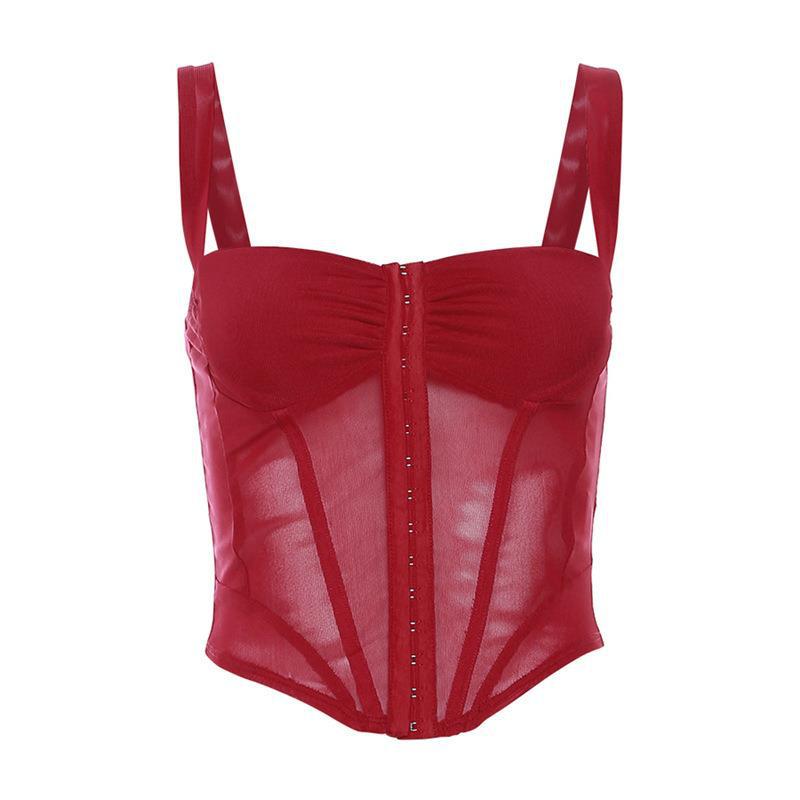 Damen Korsett-Top mit transparentem Design und raffinierten Raffungselementen Echo Archiv