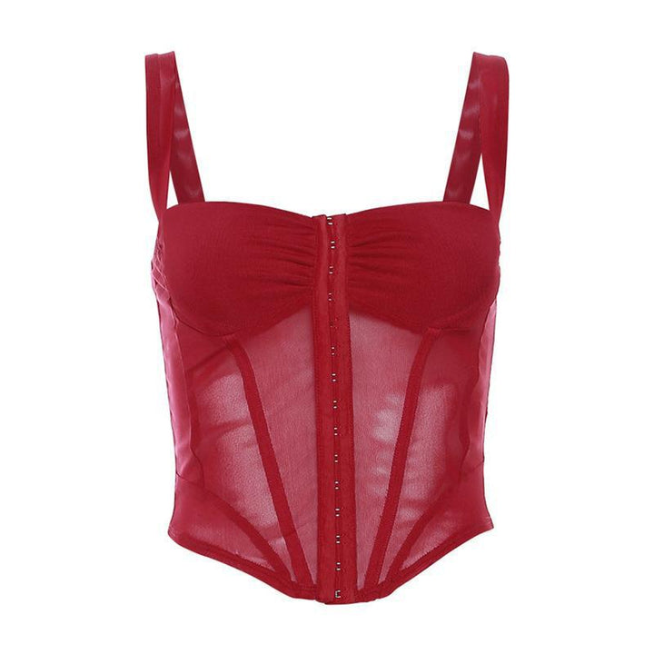Damen Korsett-Top mit transparentem Design und raffinierten Raffungselementen Echo Archiv