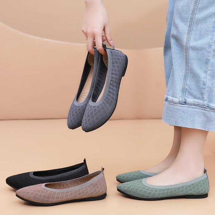 Damen nan gestrickter Ballerina-Slip-On mit atmungsaktiver 3D-Struktur und gepolstertem Memory-Fußbett Echo Archiv