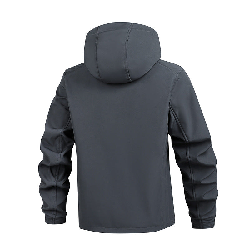 Herren funktionale Outdoor-Jacke mit vielseitigen Taschen und verstellbarem Kapuzensystem Echoarchiv