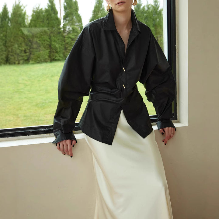 Damen Oversized Bluse mit ausgefallenem Schnitt Echoarchiv