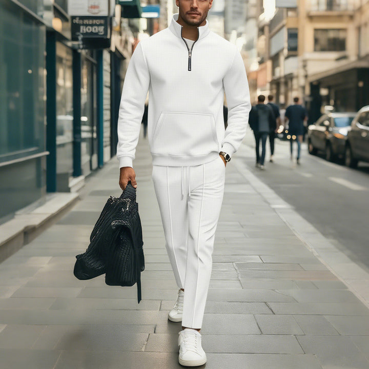 Herren Hochwertiger Stehkragen Pullover mit Zipper Echoarchiv