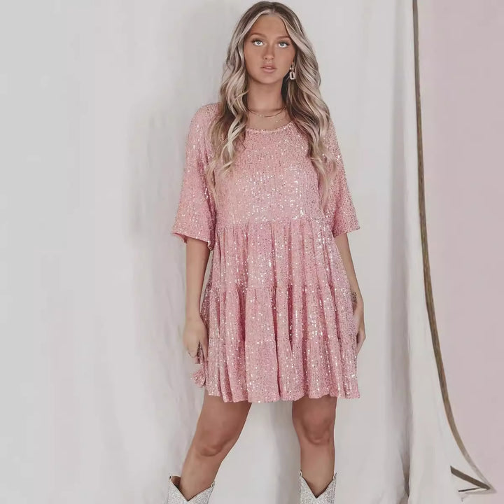 Damen Glitzerndes Kurzkleid Echo Archiv