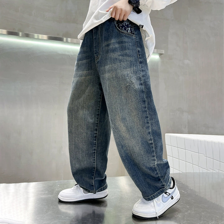 Herren weite Denim-Hose mit kreativen Taschen Echo Archiv