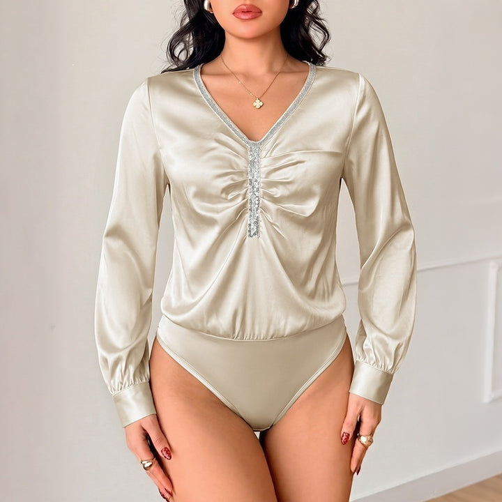 Damen Elegantes Oberteil mit Rüschendetails und Schimmernden Akzenten Echo Archiv