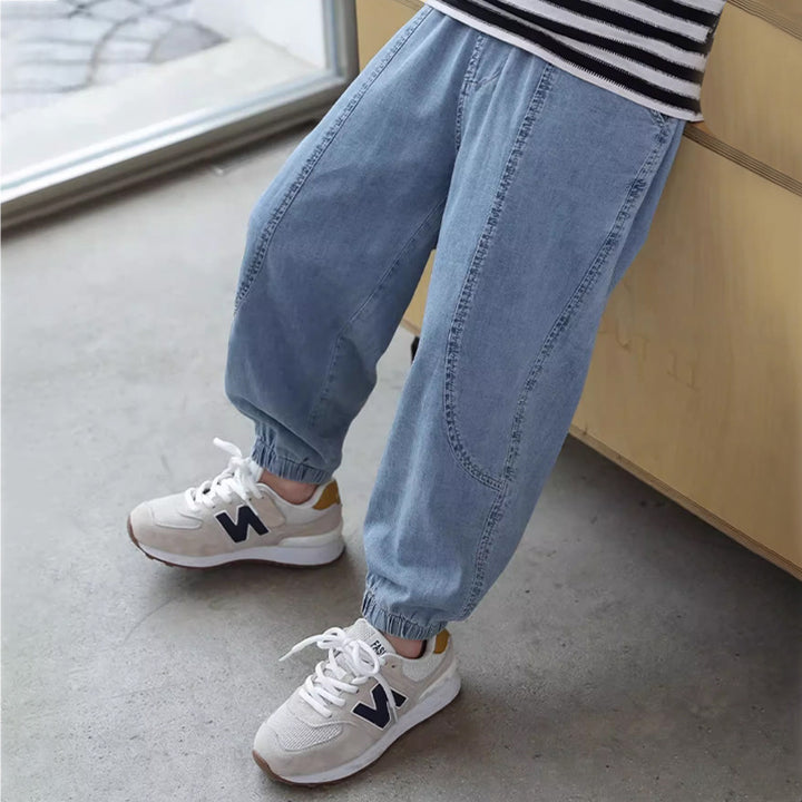 Unisex lässige Denim-Hosen mit elastischen Bündchen Echo Archiv
