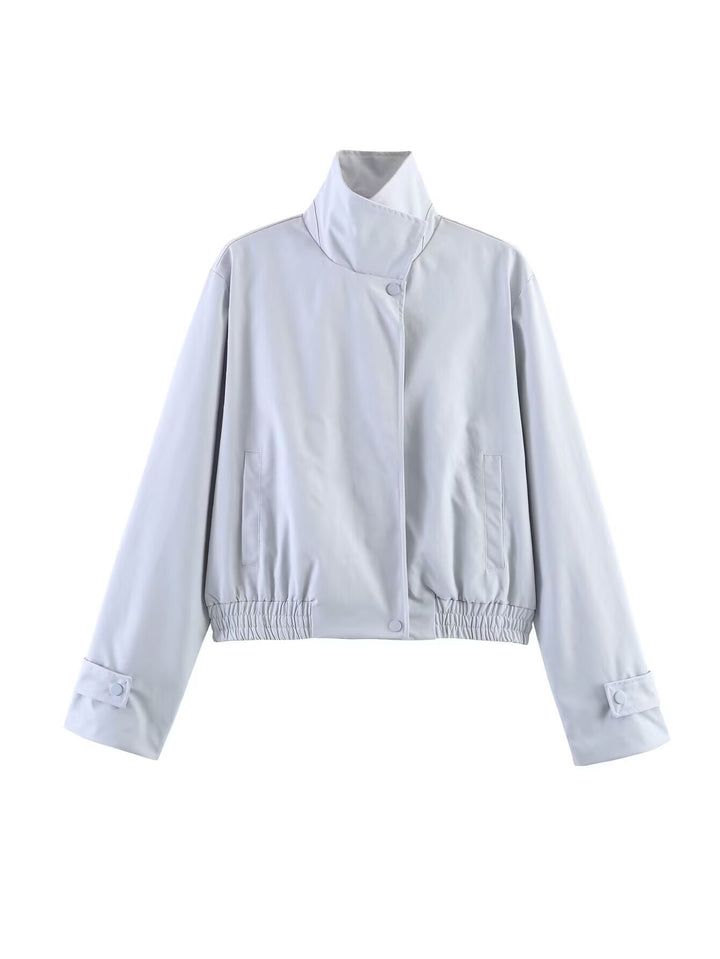 Damen Kurzblouson mit hohem Stehkragen, elastischem Bund und verdeckter Druckknopfleiste Echo Archiv