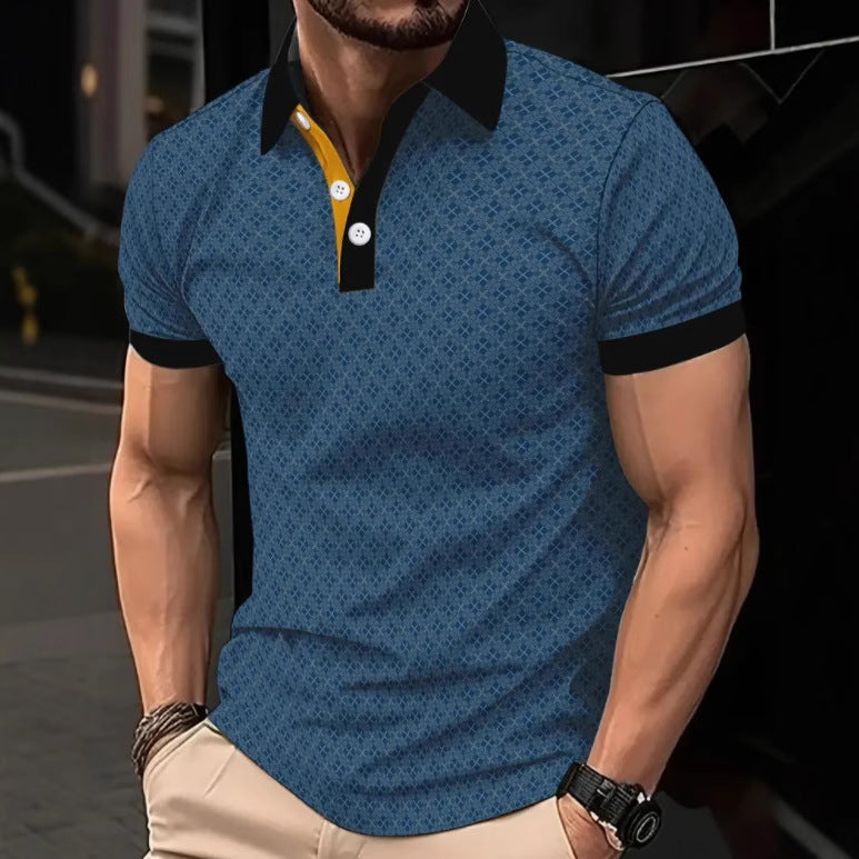 Herren modisches Poloshirt mit strukturiertem Design und kontrastierenden Details Echoarchiv