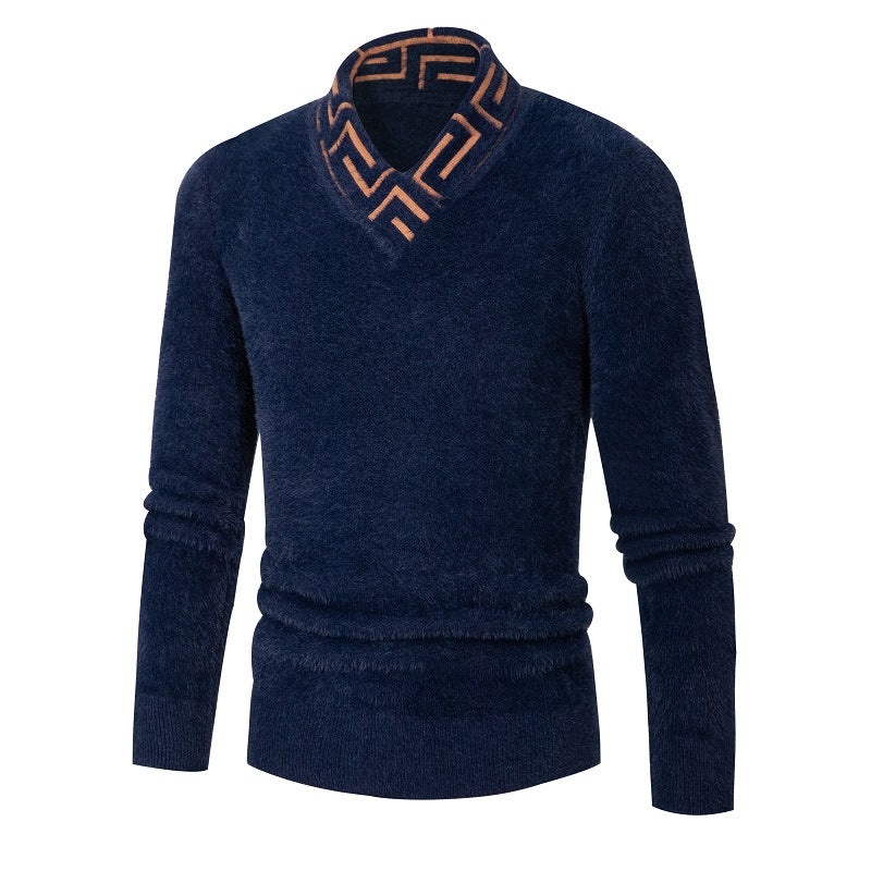 Herren modischer Pullover mit schickem Stehkragen und strukturiertem Design Echoarchiv