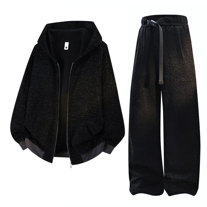 Damen breite Samt-Jogginghosen mit elastischem Bund, Kordelzug und lässiger Culotte-Passform – Avélisse
