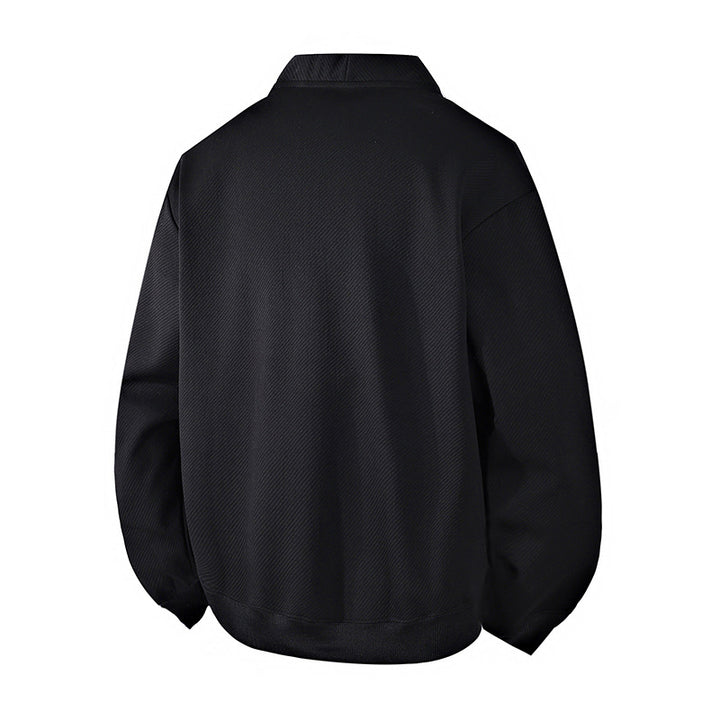 Herren strukturierter Strickcardigan-Jacke mit durchgehendem Knopfverschluss und aufgesetzten Taschen – Taviero