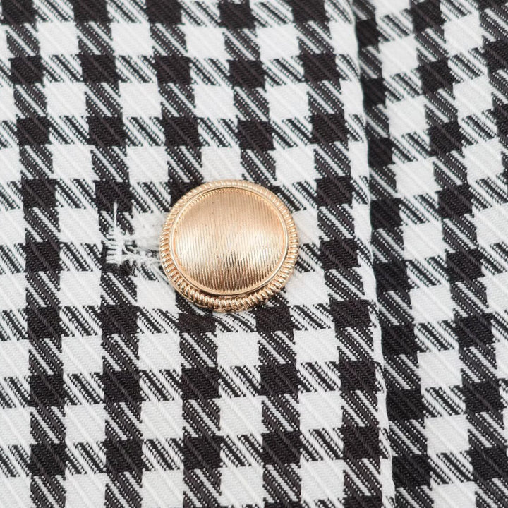 Damen Oversize-Blazer im Hahnentritt‑Muster mit Ballonärmeln und Pattentaschen Echoarchiv