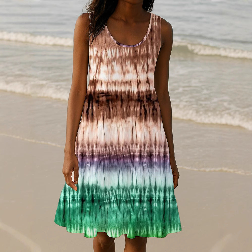 Damen Sommerliches A-Linien Kleid mit einzigartigem Ombre-Design Echo Archiv