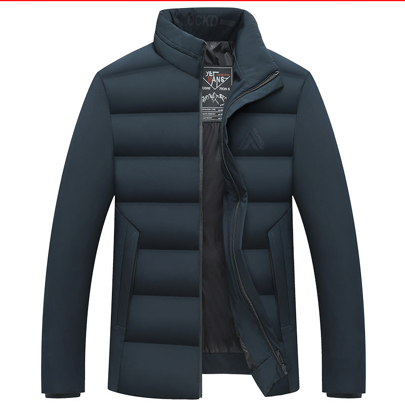 Herren Wattierte City-Jacke mit Stehkragen, wasserabweisender Oberfläche und verdecktem Reißverschluss – Taviero