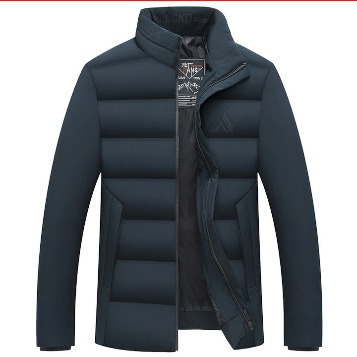 Herren Wattierte City-Jacke mit Stehkragen, wasserabweisender Oberfläche und verdecktem Reißverschluss – Taviero