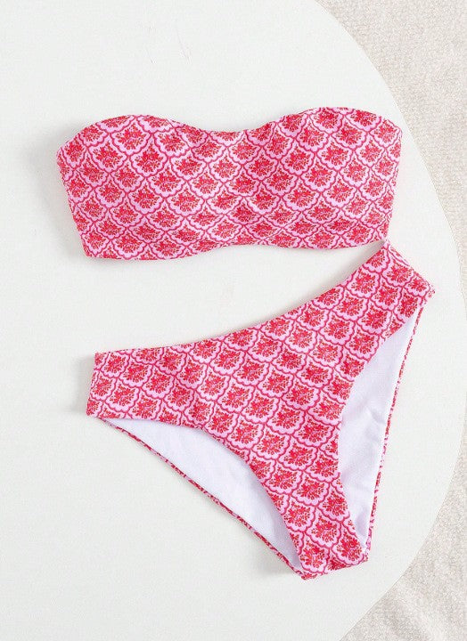 Damen Bandeau-Bikini mit elegantem Muster Echo Archiv