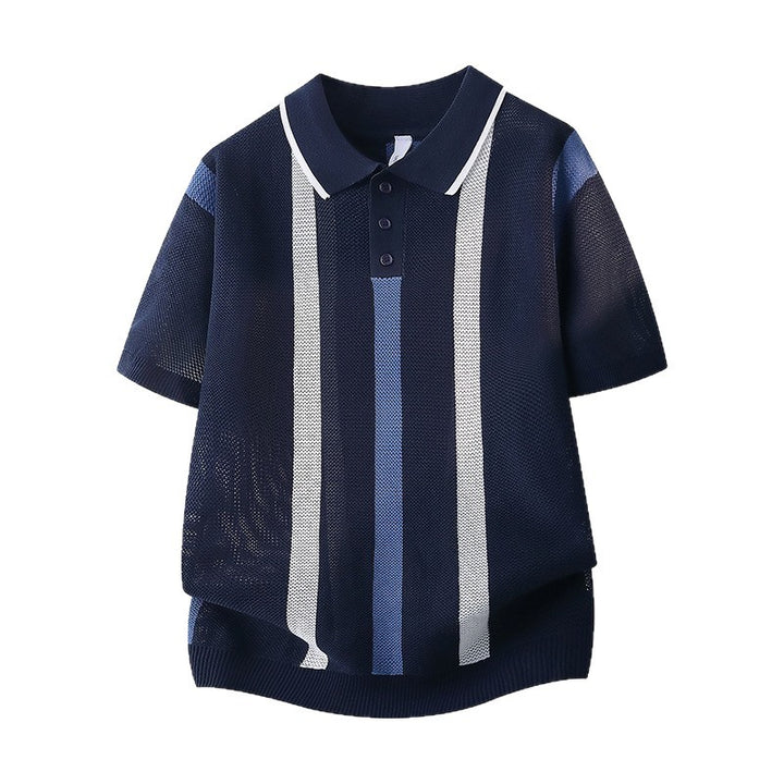 Herren Polo-Shirt mit kurzem Arm und Mesh-Struktur Echo Archive