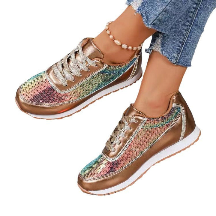 Damen modische Sneaker mit schimmerndem Obermaterial und rutschfester Sohle – Névara
