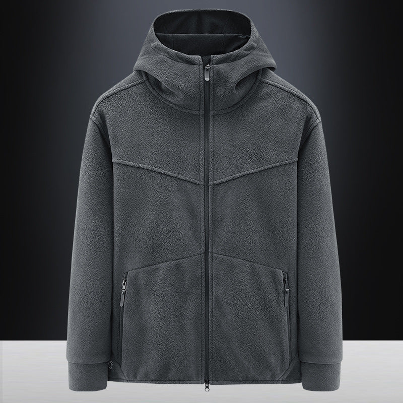 Herren Fleecejacke mit praktischen Taschen und verstellbarer Kapuze Echoarchiv