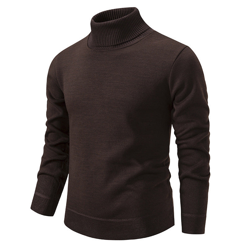 Herren Figurbetonter Rollkragenpullover aus Feinstrick mit geripptem Kragen und Bündchen Echo Archiv