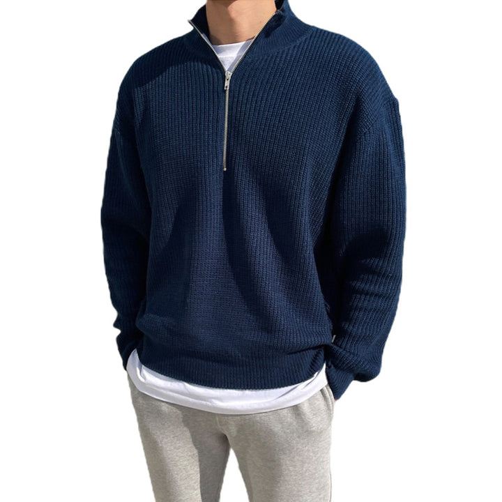 Herren Modischer Strickpullover mit Stehkragen und Reißverschluss Echo Archiv
