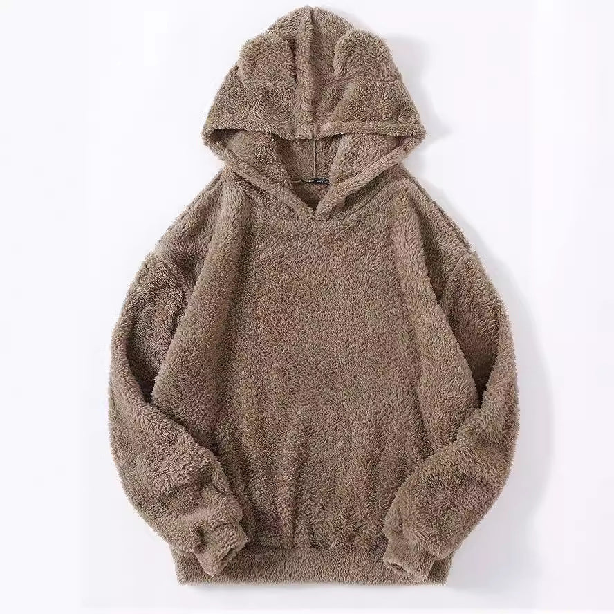 Damen nan kuscheliger Teddy-Hoodie mit Ohren, elastischem Bund und extra weichem Plüsch Echo Archiv