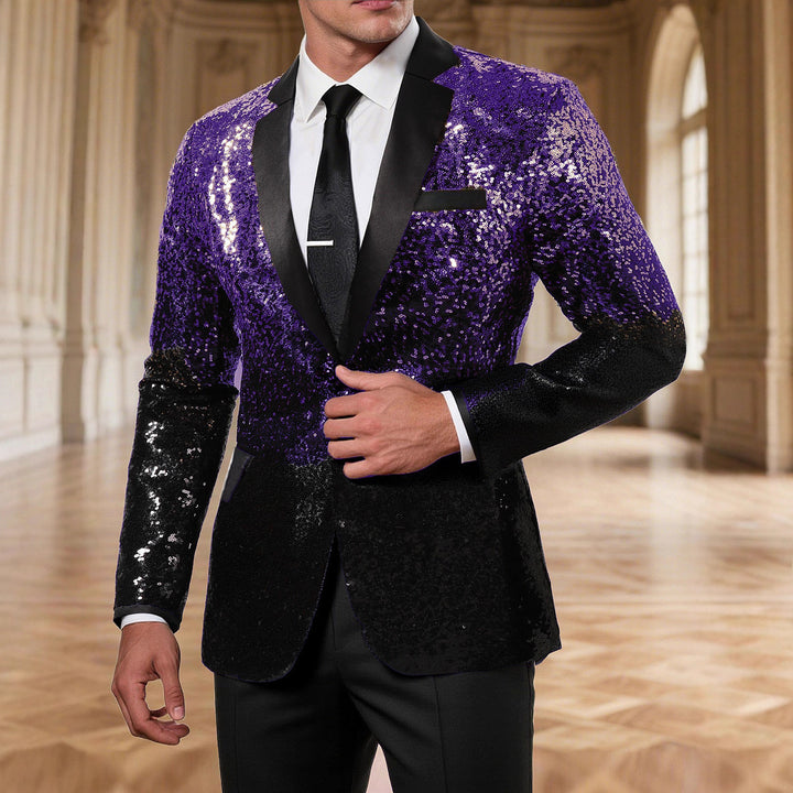 Herren eleganter Pailletten-Anzugblazer mit luxuriösen Akzenten Echoarchiv