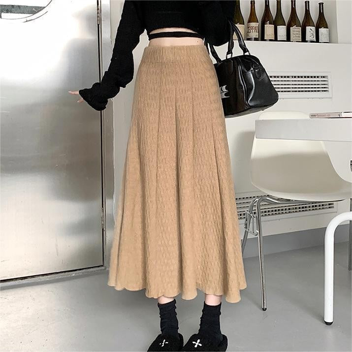 Damen Langer Rock mit strukturiertem Design Echo Archiv