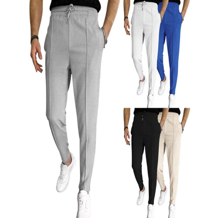 Herren Sportliche Chino-Hose mit verstellbarem Bund und feinem Strukturmuster Echoarchiv