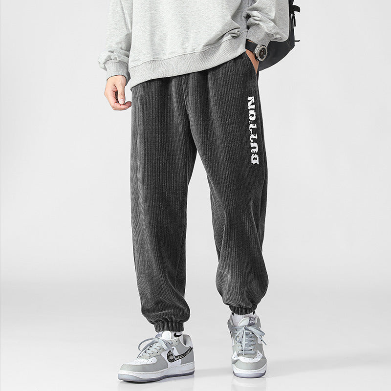 Herren Weiche Cord-Jogginghose im Relaxed-Fit mit elastischem Bund und Bündchen Echo Archiv