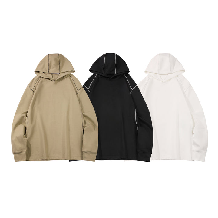 Herren Oversized Kapuzenpullover aus schwerer Baumwollmischung mit Kontrastnähten und Raglanärmeln Echo Archiv
